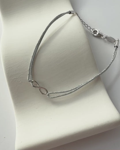 Armband Nylon und 925er Silber Infinity