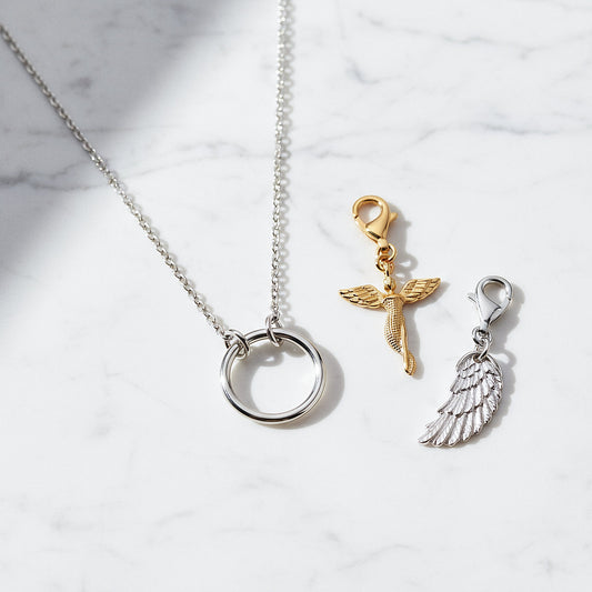 3er Schmuckset 925er Silber Halskette mit Charms