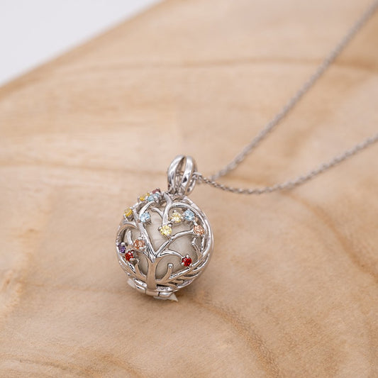 2er Schmuckset Silber Bloom Klangkugel mit Halskette