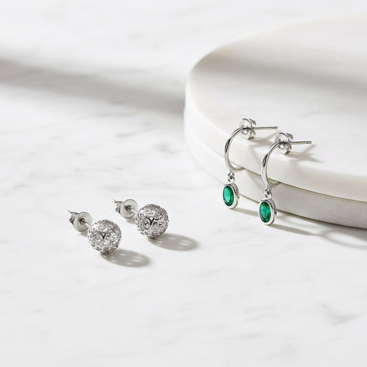 2er Schmuckset 925er Silber Ohrringe Joy Nature